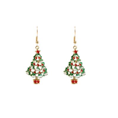 China 2021 New Christmas Jewelry Wholesale Design Christmas Tree Stud Earrings For Women Christmas Stud Earrings for sale