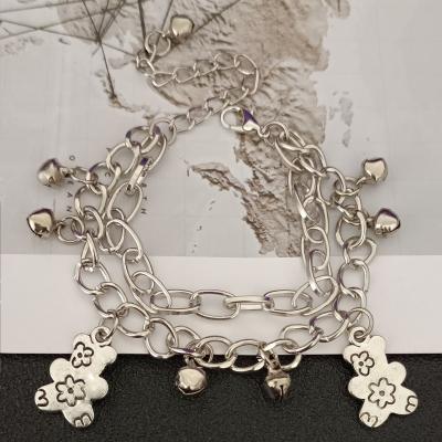 China Hip Hop Stainless Steel Bear Bracelet Hip Hop Bracelet Layered Cold Wind Jewelry Lovers for sale