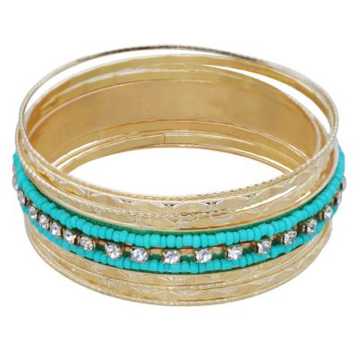 China Fashion Jewelry Women's Wholesale Indian Gold Bangle Bracelets Sets Jewelry Bracelets For Girls for sale