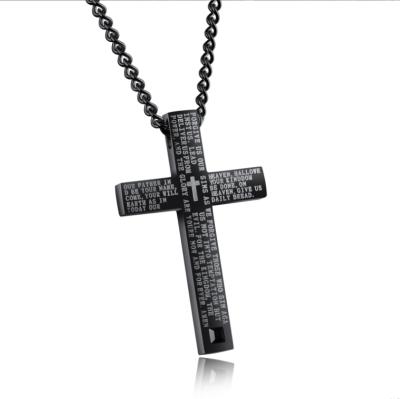 China Hot Selling Hiphop Titanium Necklace Hip Hop Steel Cross Necklace For Men Fashion Wholesale Jewelry for sale