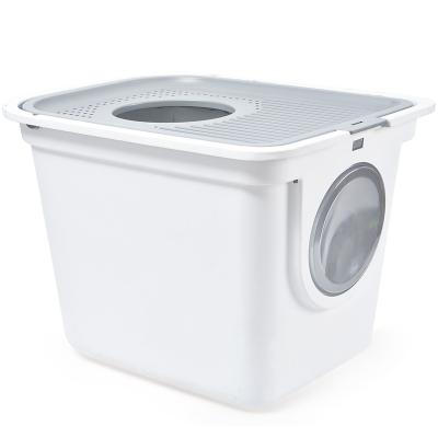 China Cat Potty Top Entry Anti-Splashing Included Stocked Cat Toilet Easy to Clean Luxury Cat Litter Box for sale