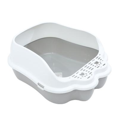 China Eco-friendly Semi Closed Plastic Pet Stored Factory Direct PP Cat Training Toilet Litter Box for sale