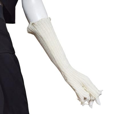 China Four Seasons Gray Beige Female Casual Knitted Glove Unisex Solid Color Acrylic Gloves Mittens Outsleeve Japanese OEM Service for sale