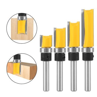 China CNC Process 4 Leg Woodworking Milling Cutter Tenon Milling Cutter Two Edge Straight Drilling Milling Carving Set for sale