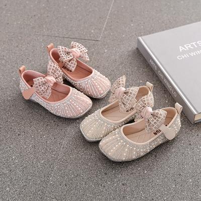 China Girls princess shoes autumn new Korean style rhinestone bow shoes en venta