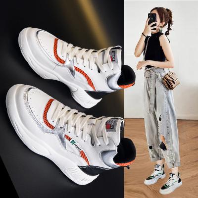 China High-top white shoes female 2021 autumn and winter new all-match casual sports shoes net red explosion models ins old shoes plus for sale