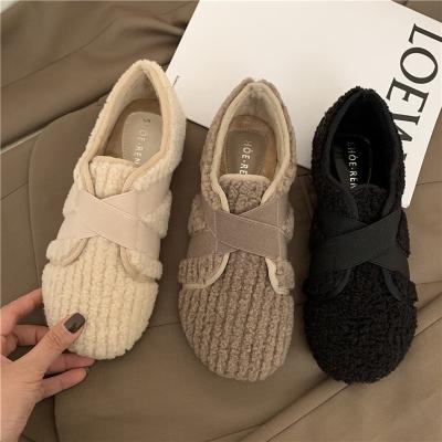 Κίνα Flat-bottomed plush shoes for women's outer wear for winter 2021 Single shoes προς πώληση