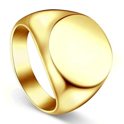 China Mens Wholesale Custom Gold 316l Stainless Steel Fast Delivery Silver Blank Seal Ring for sale