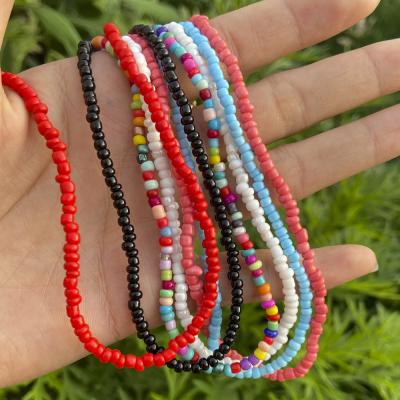 China Fashion Style Bohemian Colorful Bead Jewelry Fast Delivery Short Necklaces For Women Shape Jewelry Wholesale for sale