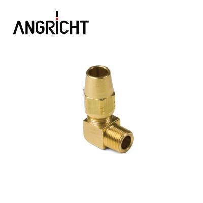 China Compression Brass Fittings Male Elbow 90 Degree DOT Air Brake Brass Pneumatic Fittings For Copper Tubes Straight for sale