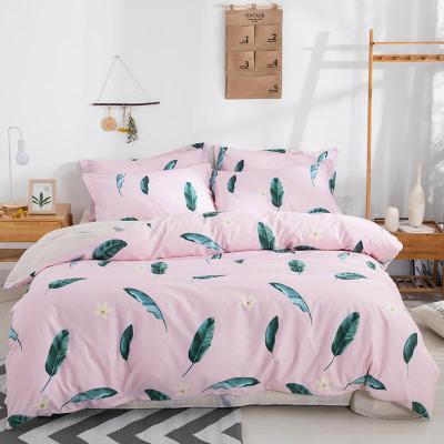 China Modern Wholesale Pink Duvet Cover Cotton 100% Bed Sheets Microfiber Pillow Case Printed Microfiber Grill Queen Size Comforter Cover 4 Piece Set for sale