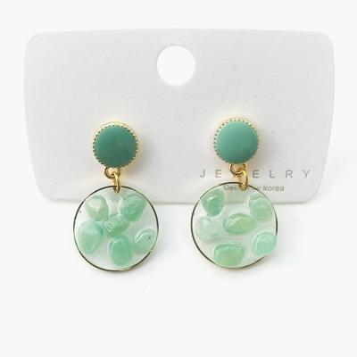 China Hot-selling South Korea net red stone earrings BOHEMIA foreign trade resin drop glue turquoise stone earrings wholesale for sale