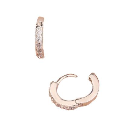 China TRENDY Fashion Micro Inlay Zircon Minimalist Huggie Circle Earrings Ladies Wedding Party Jewelry for sale