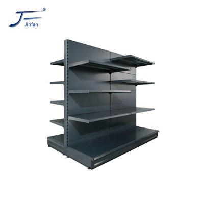 China Factory Direct Double Sided Design Supermarket Steel Side Gondolas Double Racks for sale