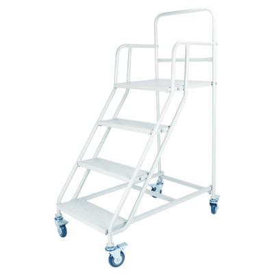 China Modern Supermarket Durable Design Warehouse Step Ladder Cart Storage Equipment for sale