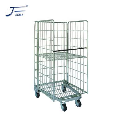 China Steel Collapsible Industrial Warehouse Roll Container Roll Cage for sale