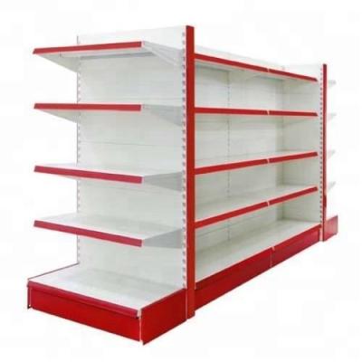 China Double Sided Double Sided Supermarket Shelf Design Cold Rolled Steel With Price Tag For Supermarket Display Stand for sale