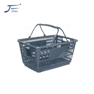 China Eco - Friendly Grocery Market Supermarket Design Shopping Plastic Basket With Handles For Retail Store for sale