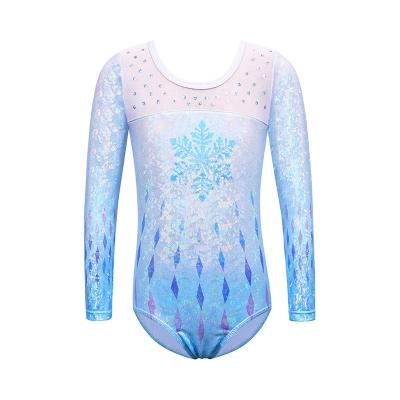 China Comfortable Wholesale Competitions Long Sleeve Gymnastics Leotards Rhythmic Gymnastics Leotard Kids Stage Dance Wear for sale