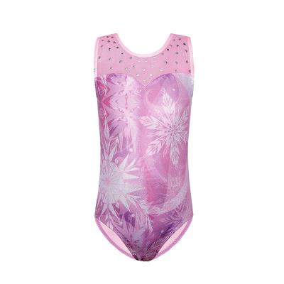 China Comfortable Custom made competition girls leotards oem service spandex sleeveless sexy gymnastics leotards for girls for sale