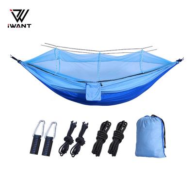 China Adult Travel Hiking Nylon Outdoor Camping Hammock With Mosquito Net Hammock For Camping for sale