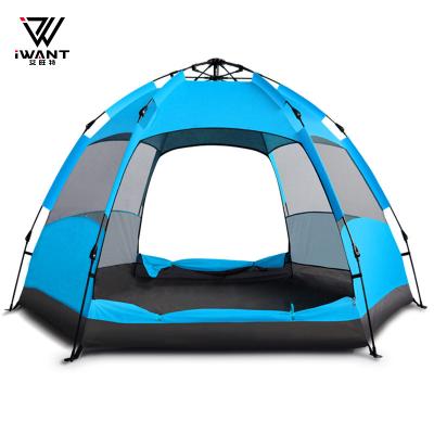 China Portable Large Family Portable Full Automatic Tent Installment Hexagon Outdoor Camping Tent for sale