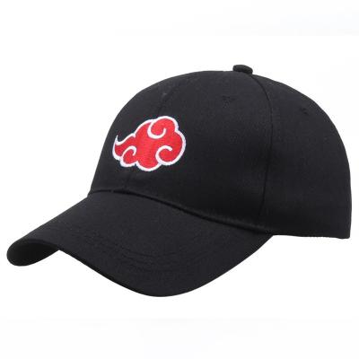 China COMMON Japanese Akatsuki Logo Snapback Hat Fashion Embroidery Cartoon Adjustable Black White Baseball Cap Anime Mens Sports Sun for sale