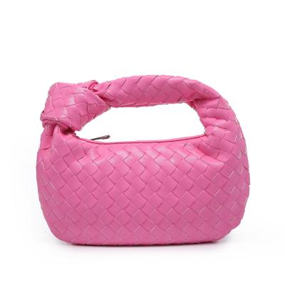 China Wholesale Water Proof Fashion Shoulder Bag Hobo Handbag Purse Women Hand Tied Woven Handbag PU Trim Woven HandbagsHot Leather for sale