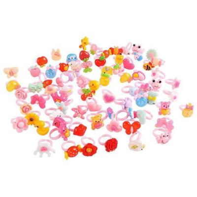 China Cute Resin Cartoon Rings For Kids Lovely Little Pink Gift For Girls Ring Gift Kids Adjustable Rings For Girls for sale