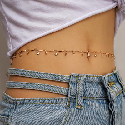 China Geometric Chain Bohemian Jewelry BOHEMIA Body Belly Chains For Waist Adjustable Star Butterfly Tassel Rhinestone Waist Chain for sale