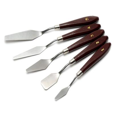 China 5 Pieces Non-variable Stainless Steel Spatula Palette Knife Set Oil Painting Metal Knives 3-D Printer Removal Tool for sale