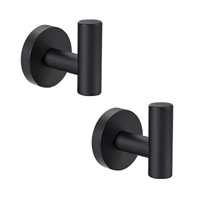 China Durable Matte Black Stainless Steel Coat Robe Clothes Hook Wall Hook Rack For Bathroom Kitchen Garage Hotel Wall Mounted for sale