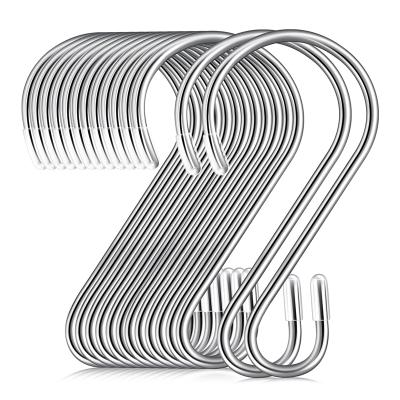 China Sustainable Stainless Steel S-Shaped Hooks Free-Standing Sets Of Hooks For Clothes Pans, Plants, Bags, Cups for sale