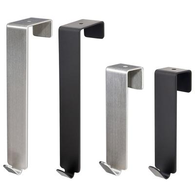 China Reinforced Reinforced Z Shaped Metal Door Hanger Reversible Stainless Steel Over The Door Cabinet Drawer Hooks for sale