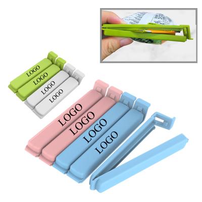 China Viable Custom Private Label Multi Color Thicken Plastic LOGO Food Sealing Bag Clips for sale