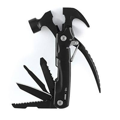 China Multifunctional Camping Hammer 12 Multifunction in 1 Camping Gear Multitool Hammer Claw Hammer Mini Hammer Survival Tools for sale