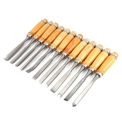 China Hot Selling 12 Pieces Woodworking Tool Set Hand Chisel Wood Carving Tool Carving Tools Professional Woodworking Gouges With Carry Bag for sale