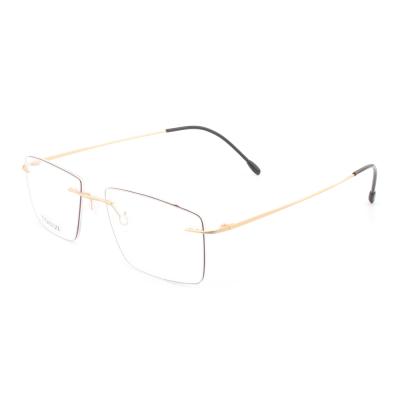 China Fashionable Corrective Optical Rimless Titanium Eyeglasses Frame For Man for sale