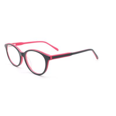 China Two Color Acetate Porcelain Fashionable Kids Optical Shatterproof Glasses Frames for sale