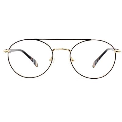 China Fashionable Metal Double Bridge Flat Surface Women Ladies Optical Eyeglasses Frames for sale