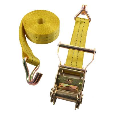 China EXPLOSION SEAT 1.5 Inch 15 Feet Heavy Duty Ratchet Tie Down Strap Cargo Trap With Double J-Hook for sale