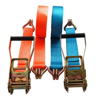 China POT 2 Inch 27 Feet Truck 10000lbs Long Heavy Duty Ratchet Cargo Lashing Link Down Strap 50mm for sale