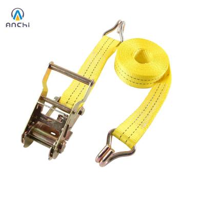 China BODY SEAT 1.5inch 38mm 4.5m Ratchet Tie Down Straps With Double J-Hooks 4400lbs for sale