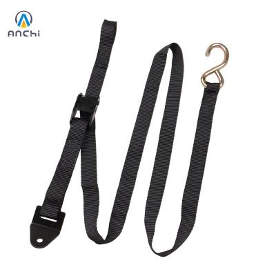 China Custom Cargo Check 5ft 1 Inch 25mm Black Cam Buckle Strap With Triangle Plate for sale