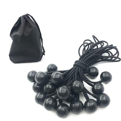 China Rubber and PP 20pack 4mm 20cm Stretch Canopy Canopy Tarp Balls Bungee Cord Bungee Bungee Stretch Kit for Tents for sale