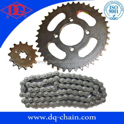 China hot sale high quality 40Mn Indonesia market motorcycle chain and sprocket kits WIN 14T / 41T 420H for sale