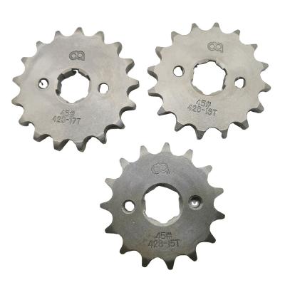 China 1045 Steel Motorcycle Small Front Sprocket For Transmission Function 13T 14T 15T 16T 17 Teeth for sale