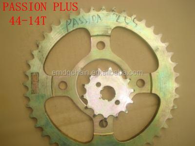 China Chain-40Mn Passion Plus New India Model 44 14T Motorcycle Chain and Sprocket Kits for sale