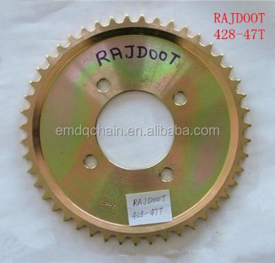 China RAJDOOT 47 14T 428 122L India Motorcycle Chain model and RAJDOOT 428-47T sprocket kits for sale