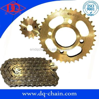 China 1045# Motorcycle Chain And Sprocket Steel Kit CG125 Motorcycle Spare Part for sale